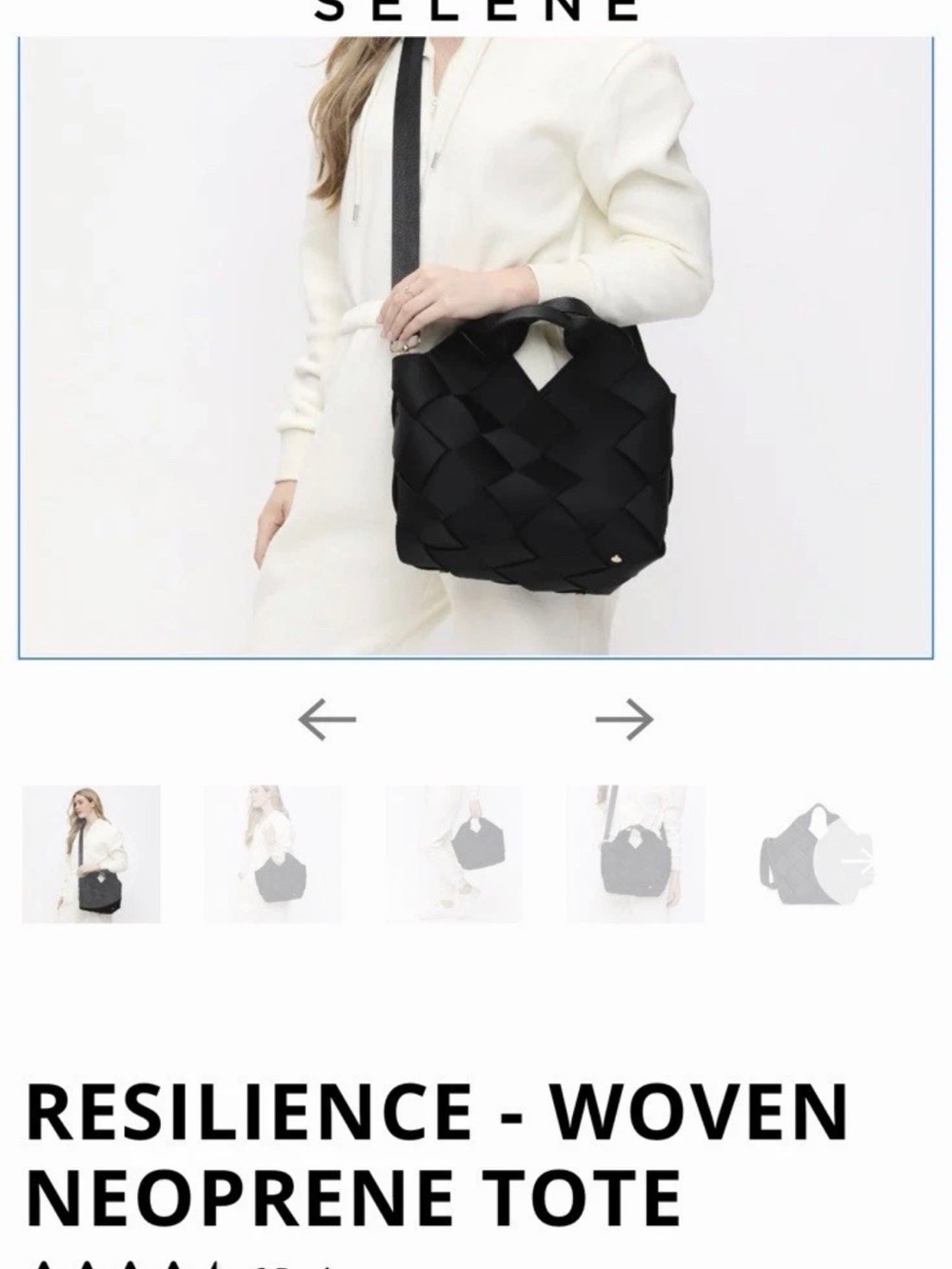 Selene Resilience Woven Neoprene Crossbody Tote - Black